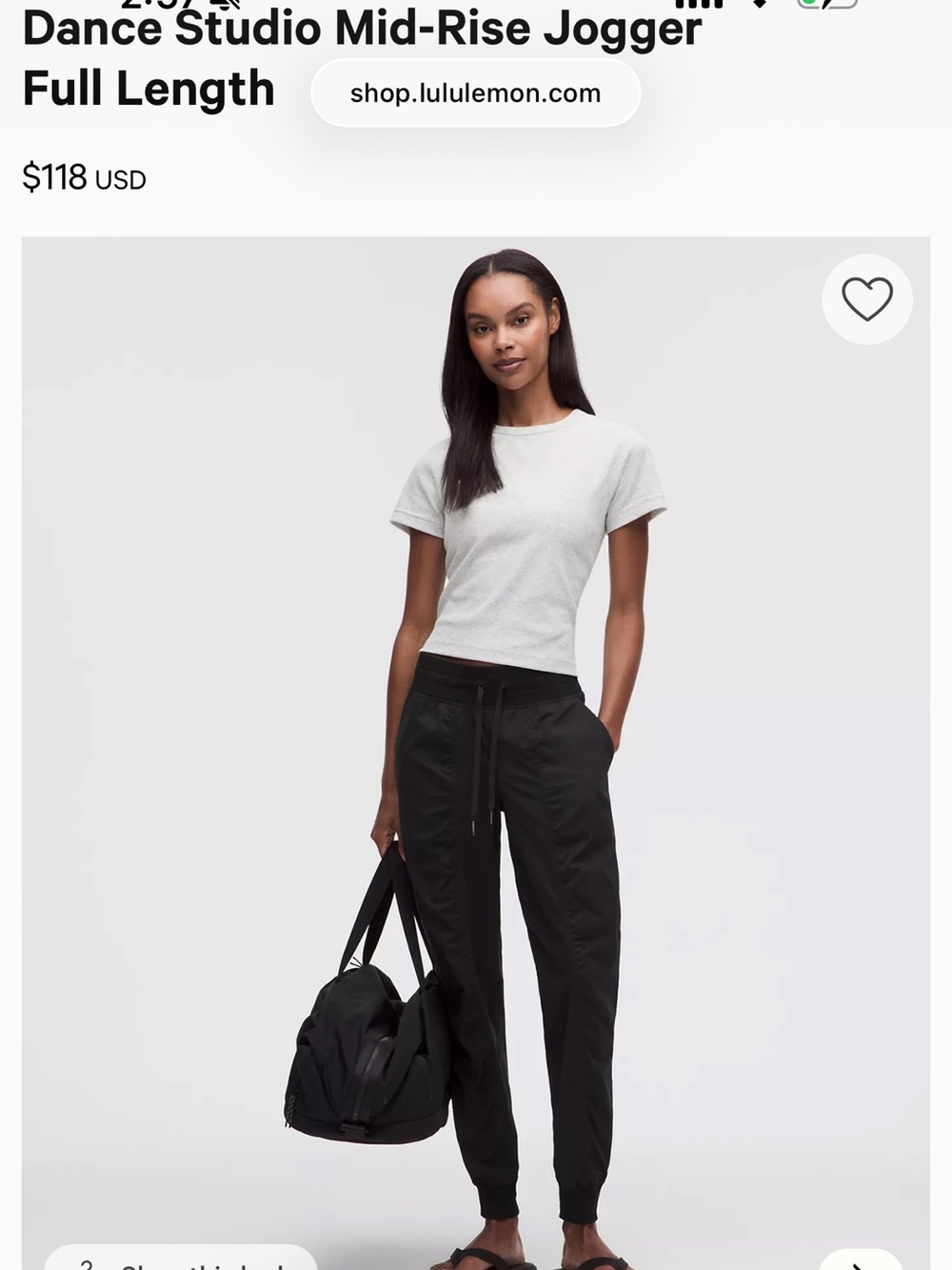 lululemon athletica Black dance studio joggers